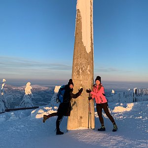 Petra Kostkova na vrcholu Lysá hora (18.1.2021 1:15)