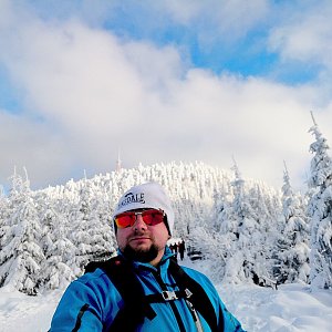 Michal Steffek na vrcholu Lysá hora (10.1.2021 14:21)