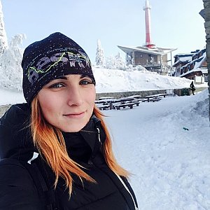 Kačaba Mikulenková na vrcholu Lysá hora (11.2.2018)