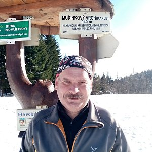 Lojza Žáček na vrcholu Muřinkový vrch (20.2.2021 14:42)