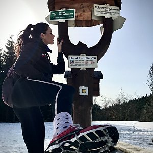 Marcela Sikorová na vrcholu Muřinkový vrch (25.2.2021 16:41)