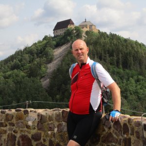 Michal Kříž na vrcholu Žebrák (22.8.2017 11:30)