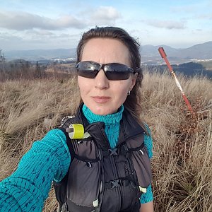 Marcela Kubíčková na vrcholu Herálky (8.1.2023 12:40)