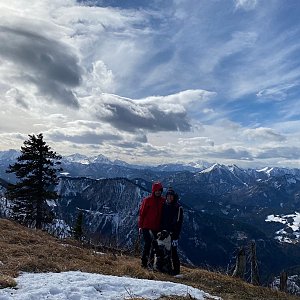 Tereza na vrcholu Brunnbacheck (19.2.2022 11:55)