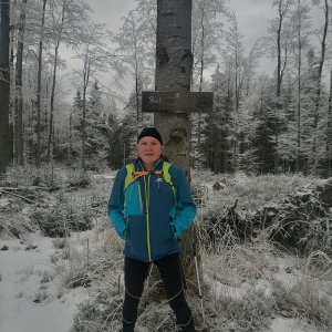 Jaroslav Hrabuška na vrcholu Babí vrch (23.11.2023 10:35)