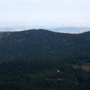 Bouřka na vrcholu Großer Arber / Velký Javor (18.7.2023 9:35)