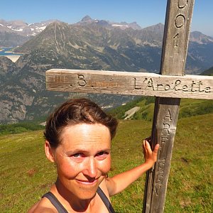 Iveta Válová na vrcholu L'Arolette  (22.7.2022)