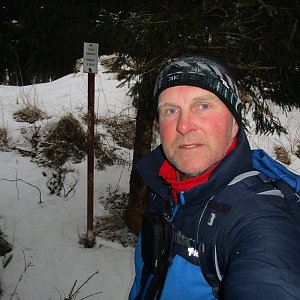 Michal Kříž na vrcholu Hvězda (5.3.2022 14:10)