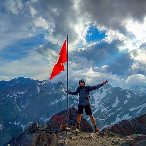 Jiří Králík na vrcholu Grande Chenalette (8.7.2019 19:18)