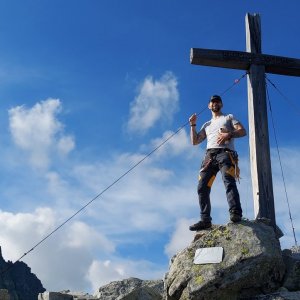 Pavel Svoboda na vrcholu Predné Solisko (7.7.2023 17:02)