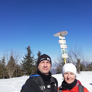 Dana + jirka na vrcholu Smrk (12.3.2022 9:09)