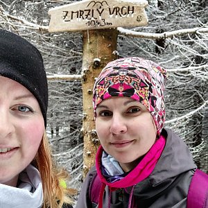 Marta Homolová na vrcholu Zmrzlý vrch (6.1.2021 11:53)