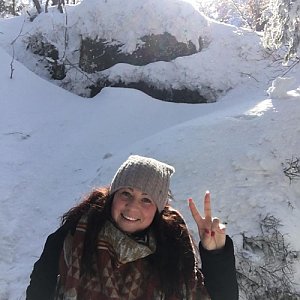 Veronika Pastorková na vrcholu Skalka (na Pustevnách) (4.3.2018)