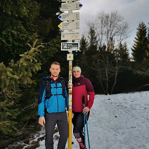Lukáš Plánička na vrcholu Javorový vrch (2.1.2021 13:01)