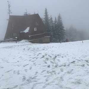 Marcela Sikorová na vrcholu Javorový vrch (28.2.2021 12:20)