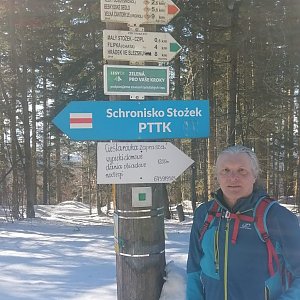 Jaroslav Hrabuška na vrcholu Malý Stožek / Stożek Mały (15.2.2023 14:14)