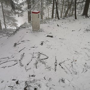 Martin na vrcholu Burkův vrch / Burkov vrch (3.4.2021 12:03)
