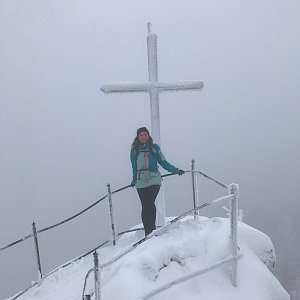 Alice Nádherová na vrcholu Paličník (10.1.2021 12:05)