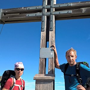 Petr Pepe Peloušek na vrcholu Grafmartspitze (29.7.2017 10:05)