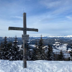 Tereza na vrcholu Grebenzen (2.1.2024 11:50)