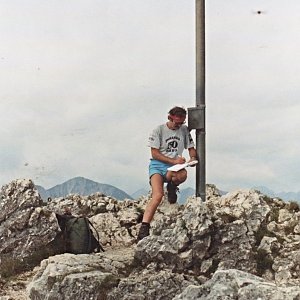 Jarda Vála na vrcholu Ettaler Manndl (30.6.1998)