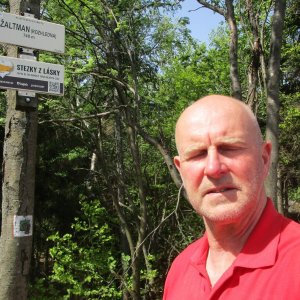 Michal Kříž na vrcholu Žaltman (3.5.2025 10:55)