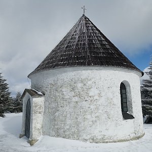 Martin Horáček na vrcholu U Kunštátské kaple (22.2.2022 11:56)