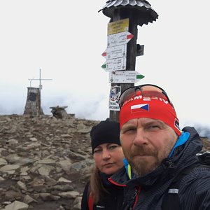 Martin a Jana Halamíčkovi na vrcholu Babia Hora (17.11.2020 10:56)
