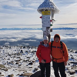 Fido a Myszka na vrcholu Babia Hora (25.11.2018 12:40)