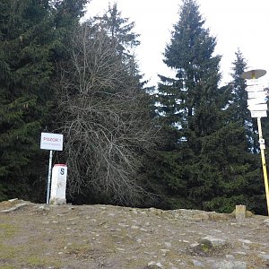 Michal a Alča na vrcholu Malý Javorník (8.1.2023 13:51)