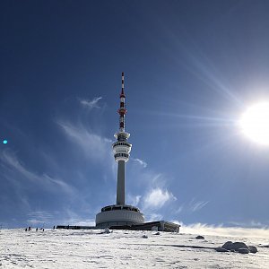 Zuzka Beyerová na vrcholu Praděd (16.2.2019)