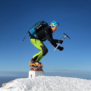 Martin Horáček na vrcholu Rysy (11.3.2018 13:41)