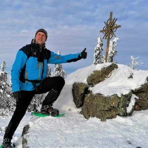Michal Kříž na vrcholu Zwercheck (12.1.2022 9:35)