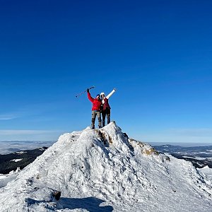 Šárka Foglová na vrcholu Králický Sněžník (1.2.2021 14:18)