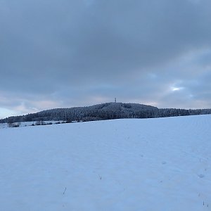 Eliška na vrcholu Liščí hora - JV vrchol (9.1.2021 15:30)