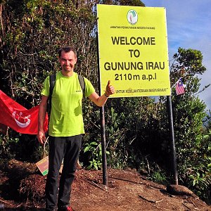 Martin Matějka na vrcholu Gunung Irau (20.5.2017 3:26)