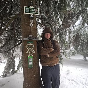 Jack Skurello na vrcholu Travný (29.1.2018 12:02)