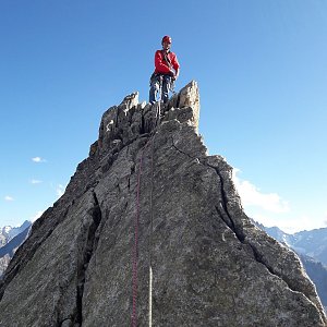 Jar Faldy na vrcholu Aiguille Dibona (28.8.2018 16:55)