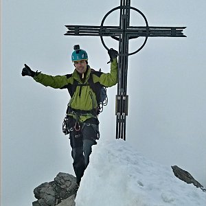 Martin Horáček na vrcholu Täschhorn (29.8.2016 12:21)