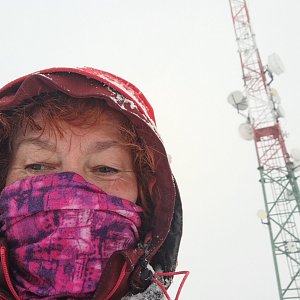 Anna na vrcholu Strážka (22.1.2023)