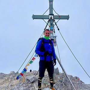 Jakub Zajíček na vrcholu Watzmann Südspitze (13.8.2022 15:45)