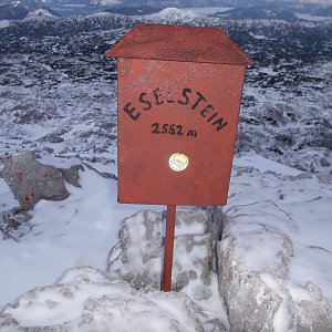 Martin Horáček na vrcholu Eselstein (3.12.2016 16:25)