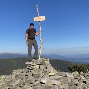 Petr Karmazín na vrcholu Prašivá (2023)