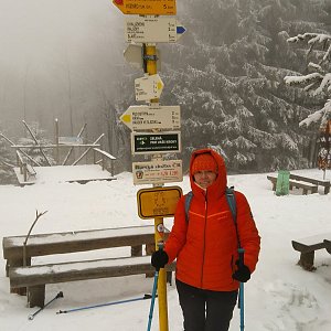 Jiřka Niedobová na vrcholu Ostrý-tur.chata (25.1.2021 13:03)