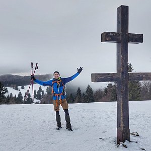 Tomáš Vašíček na vrcholu Veľký Javorník (27.12.2021 14:21)