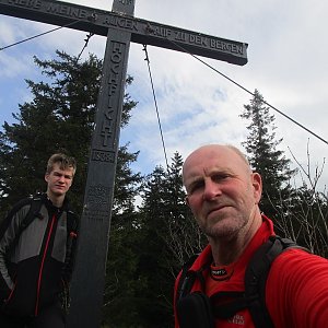 Michal Kříž na vrcholu Smrčina/Hochficht (29.10.2022 12:30)