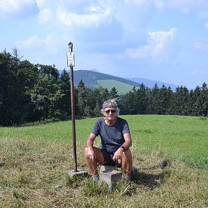 Jarda Vála na vrcholu Bienerthův vrch (5.9.2021)