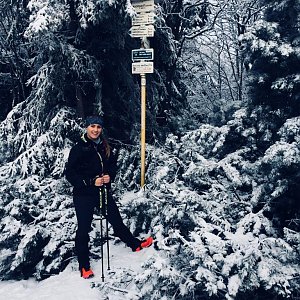Monča Čaganová na vrcholu Radegast (13.1.2018 11:00)