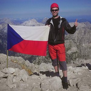 Petr Papcun na vrcholu Triglav (10.8.2014 9:00)