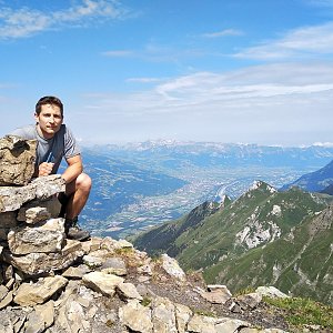Daniel Orgoník na vrcholu Vorder Grauspitz (27.7.2019)